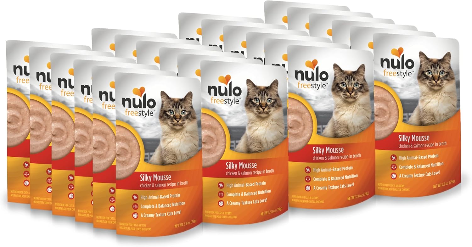 Authentic USA sourced Nulo cat food mousse multipack box contents layout