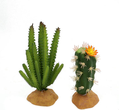 Two piece artificial succulent set for bearded dragon tank