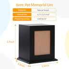 BRKURLEG pet ashes container showing acrylic glass photo protector