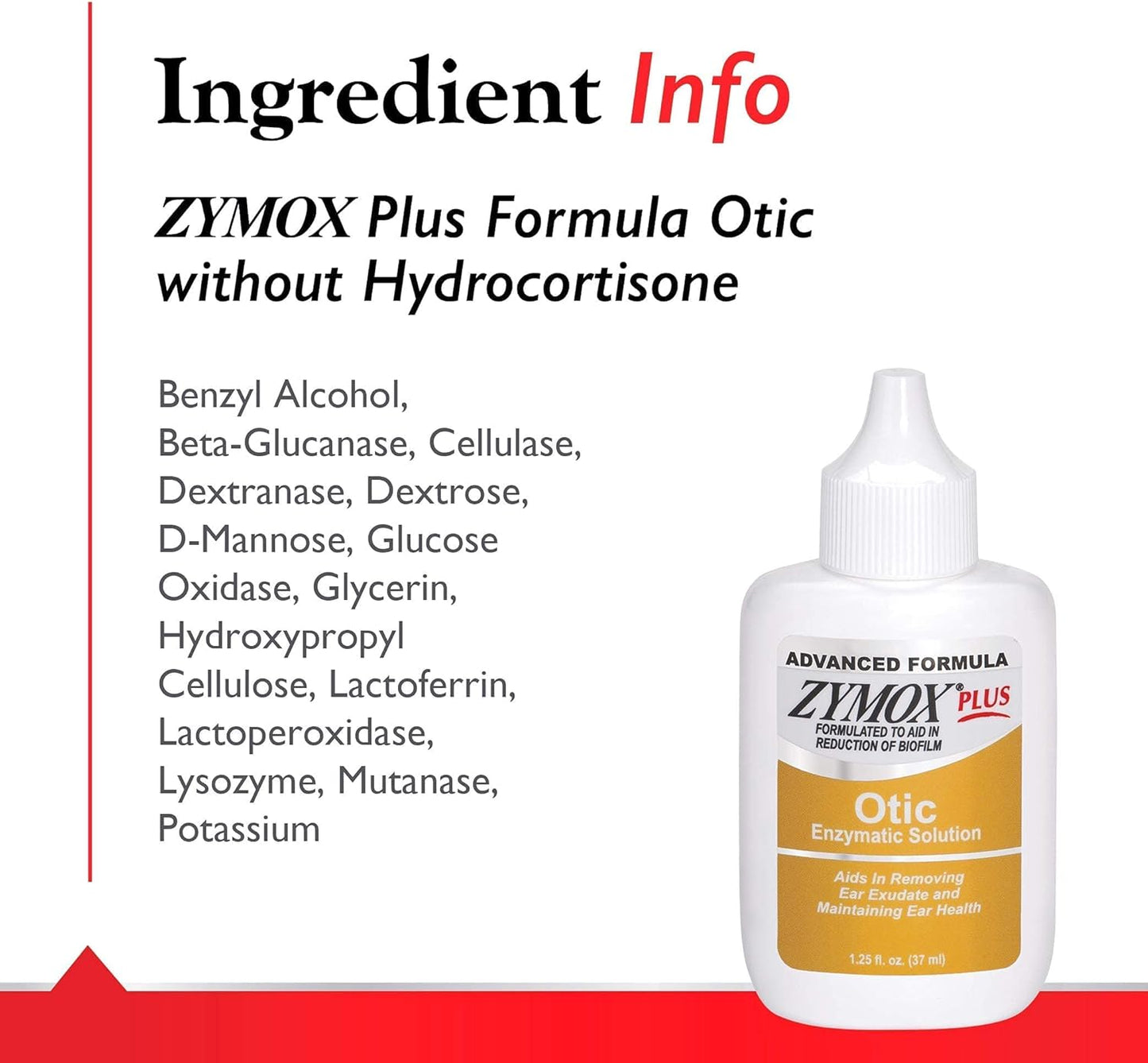 Zymox advanced formula ear drops packaging back view