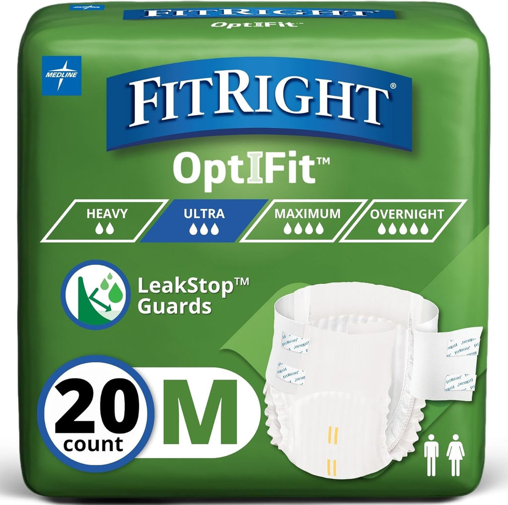 FitRight Ultra Adult Diapers medium size front view packaging