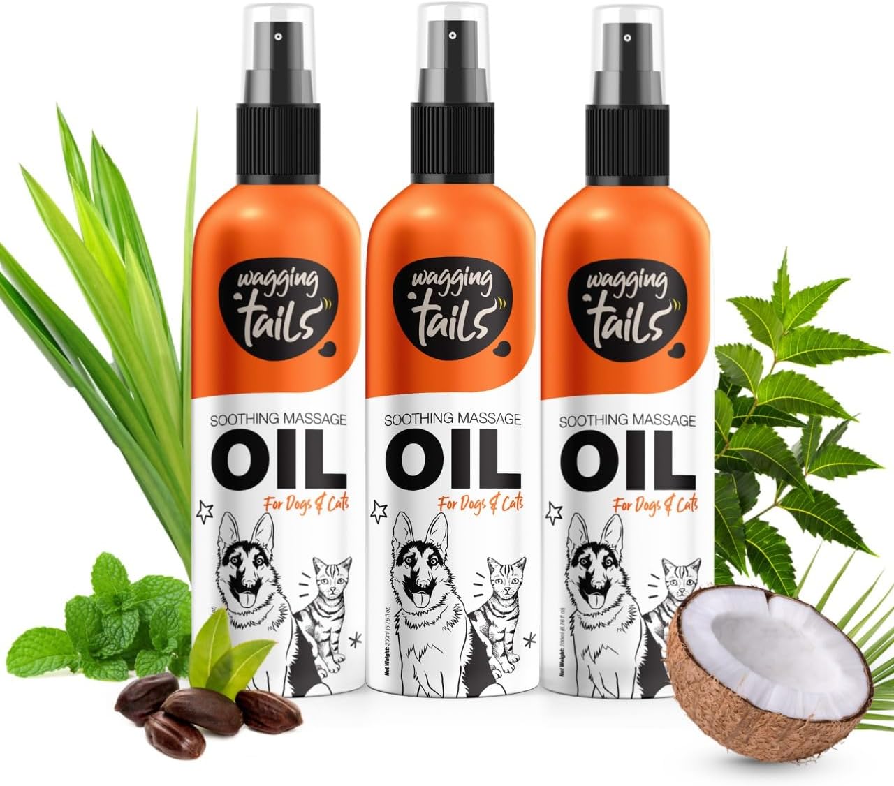 Wagging Tails 6-in-1 Soothing Oil - 6.76 fl oz for Dogs & Cats | Coconut Oil for Skin & Coat | Helps Hydrate & Moisturize Hair | Improve Coat Shine and Softness - Image 11