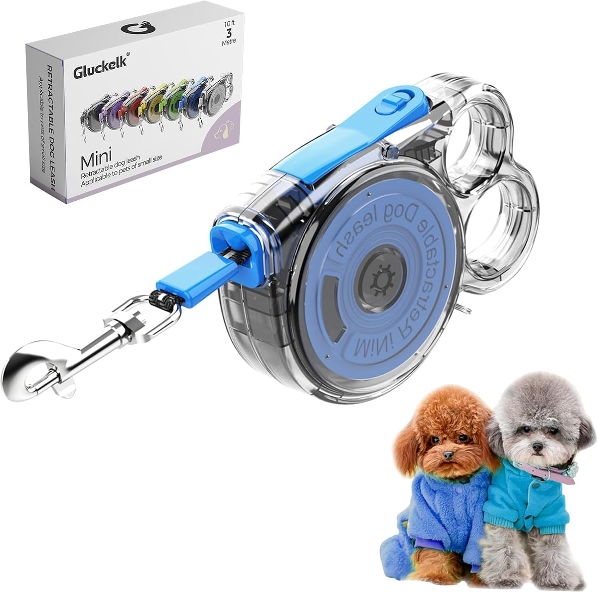10ft Retractable Dog Leash for Small Dogs, Puppies, and Cats, 360 degrees Tangle-Free, One-Handed Brake, Applicable to Pets of Small Size - Image 9