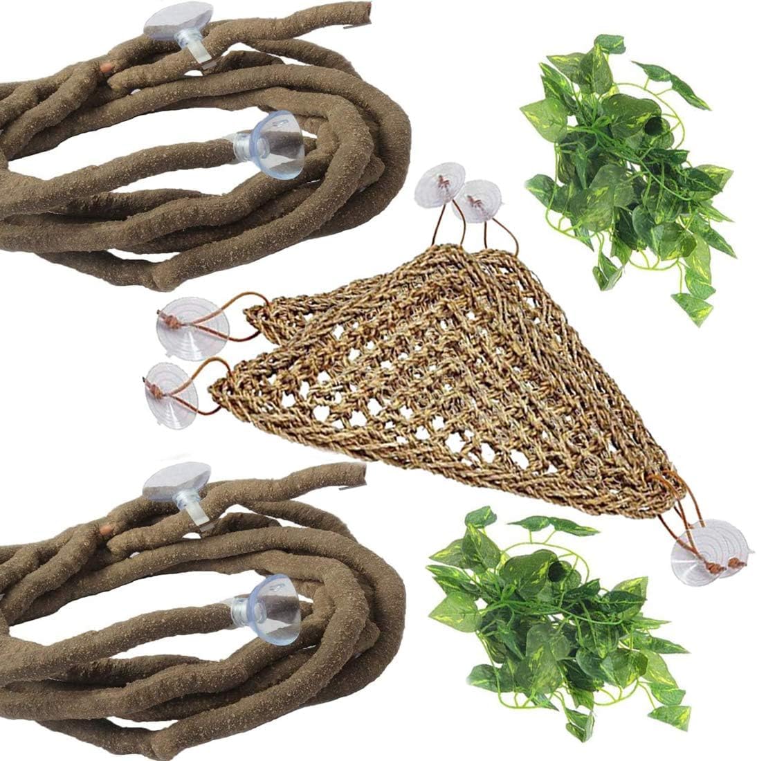 PIVBY 4 PCS Bearded Dragon Hammock, Bearded Dragon Tank Accessories, Flexible Reptile Jungle Vines Terrarium Decor for Chameleon, Lizards, Crested Geckos, Snakes, Lguana, Amphibian Reptiles Habitats - Image 9