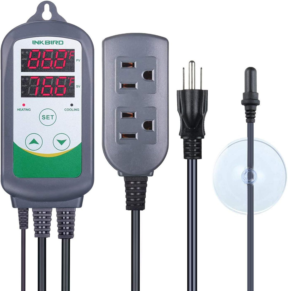 Inkbird ITC-308S dual stage controller plugs and power cords