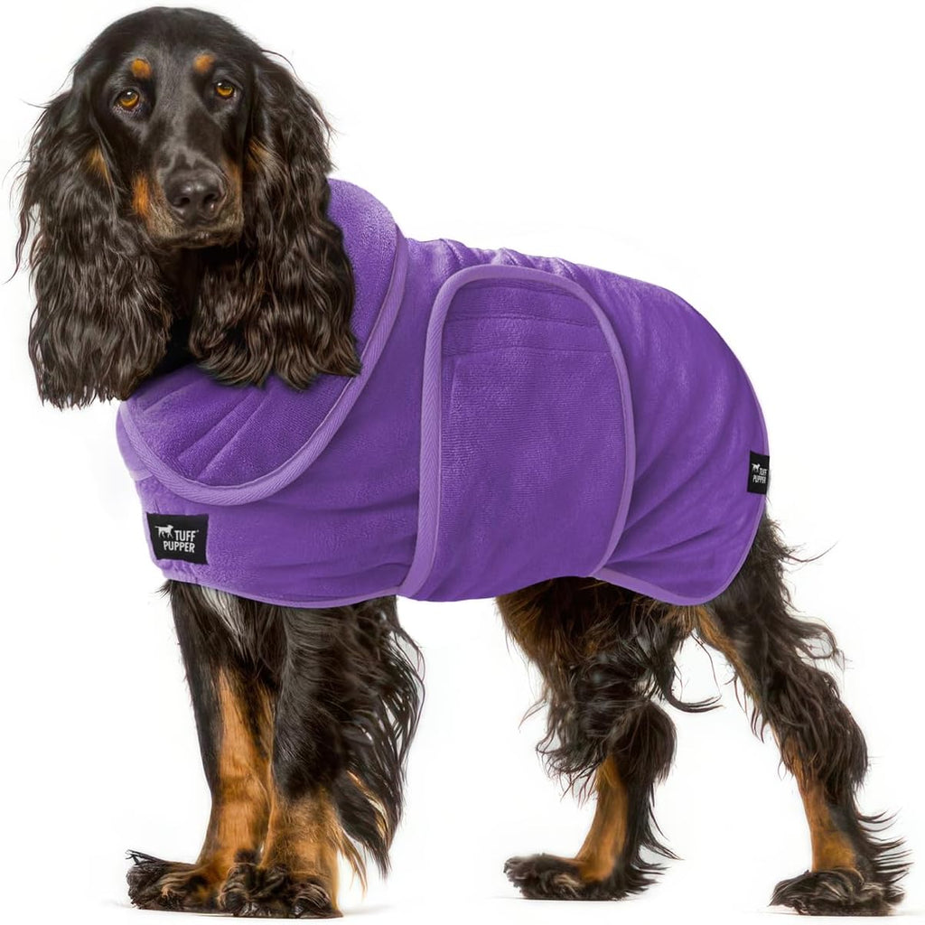 Tuff Pupper Fast Drying Dog Bath Robe | 800 GSM Plush Dog Towel Bathrobe/Dressing Gown | Super Absorbent Pet/Puppy Bathrobe | Adjustable Hood & Belly Strap | Super Soft | Fast Drying (Giant, Gray) - Image 14