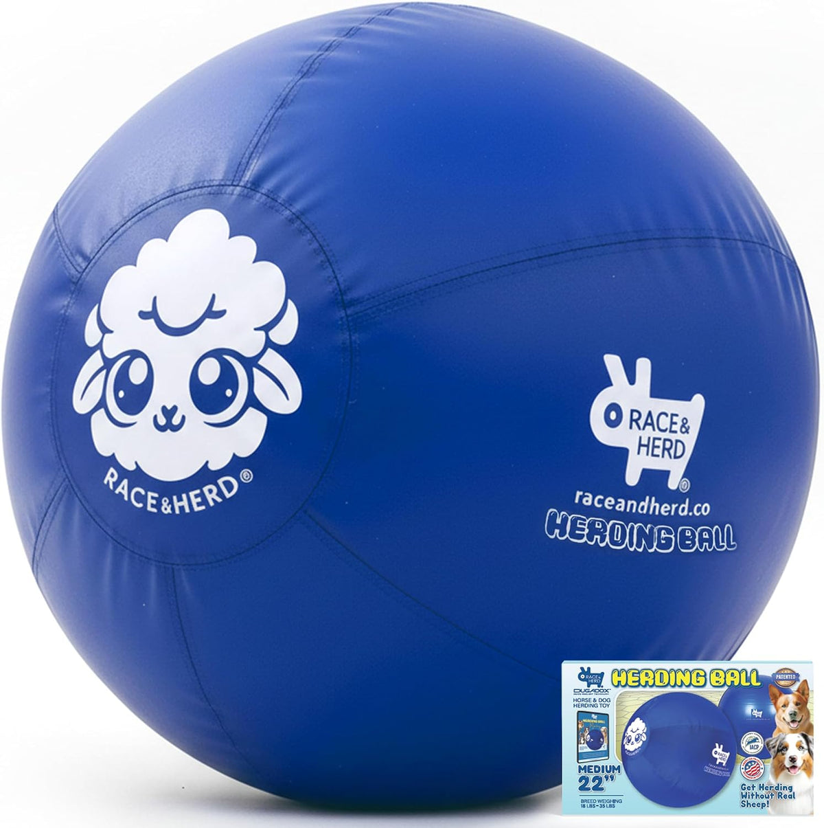 Race&Herd 25" Original XXL Best Herding Ball for Dogs Large - Herding Toys, Durable Outdoor Big Dog Herding Ball for Australian Shepherd, Corgis, Border Collie Ball - Medium to Large Breeds (Ocean) - Image 14