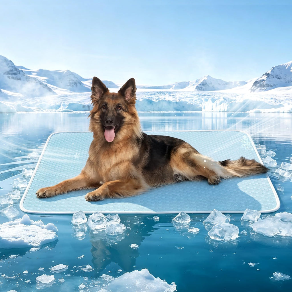 Mora Pets Dog Cooling Mat Instant Self Cooling Pad for Dogs & Cats Breathable Washable Summer Pet Cool Mat Indoor Outdoor, Puppy Cold Blanket for Floor Crate Car Travel Use Medium 36'' x 27'' Blue - Image 10
