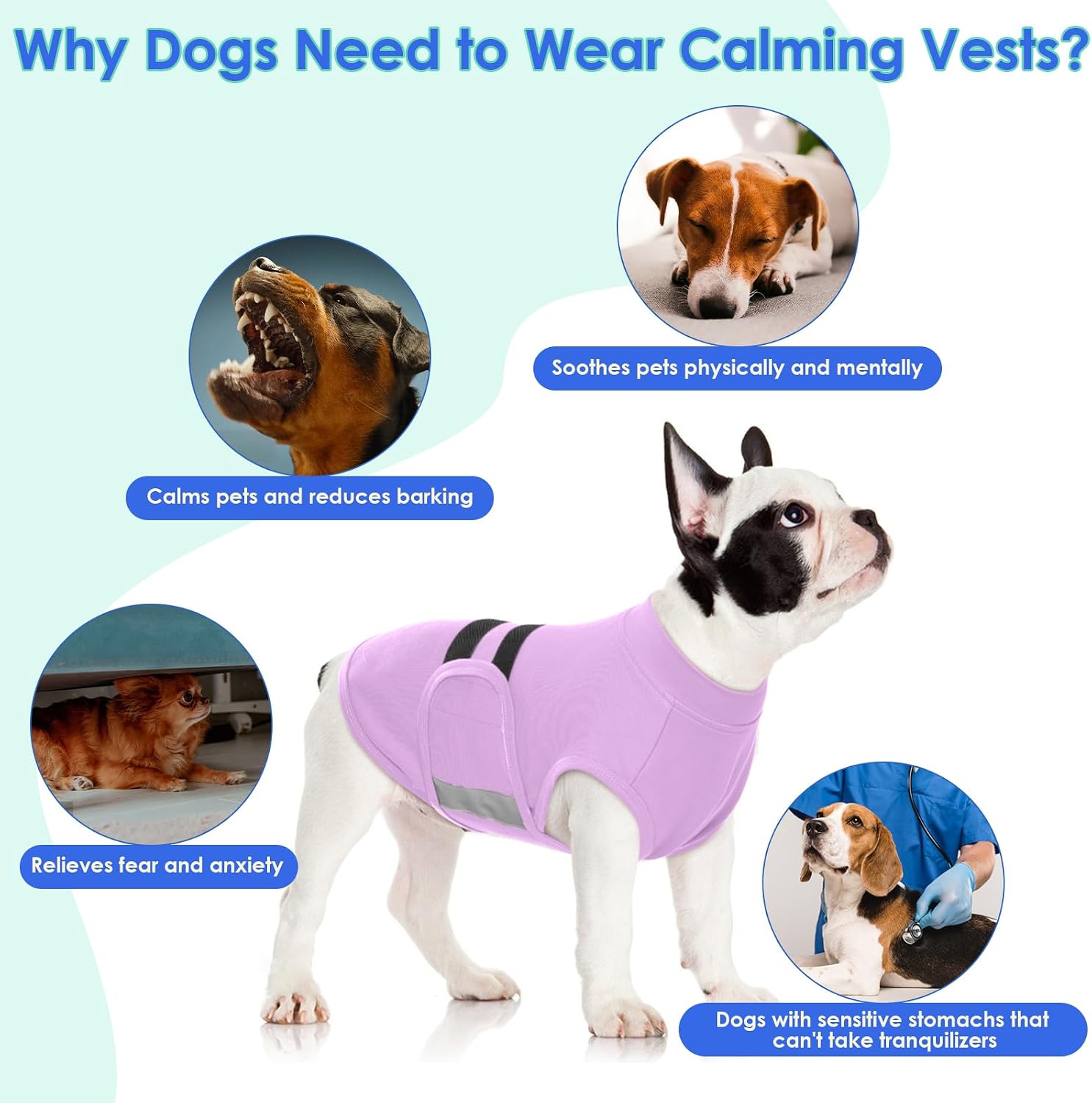 Breathable and lightweight fabric detail of the MIGOHI dog anxiety coat