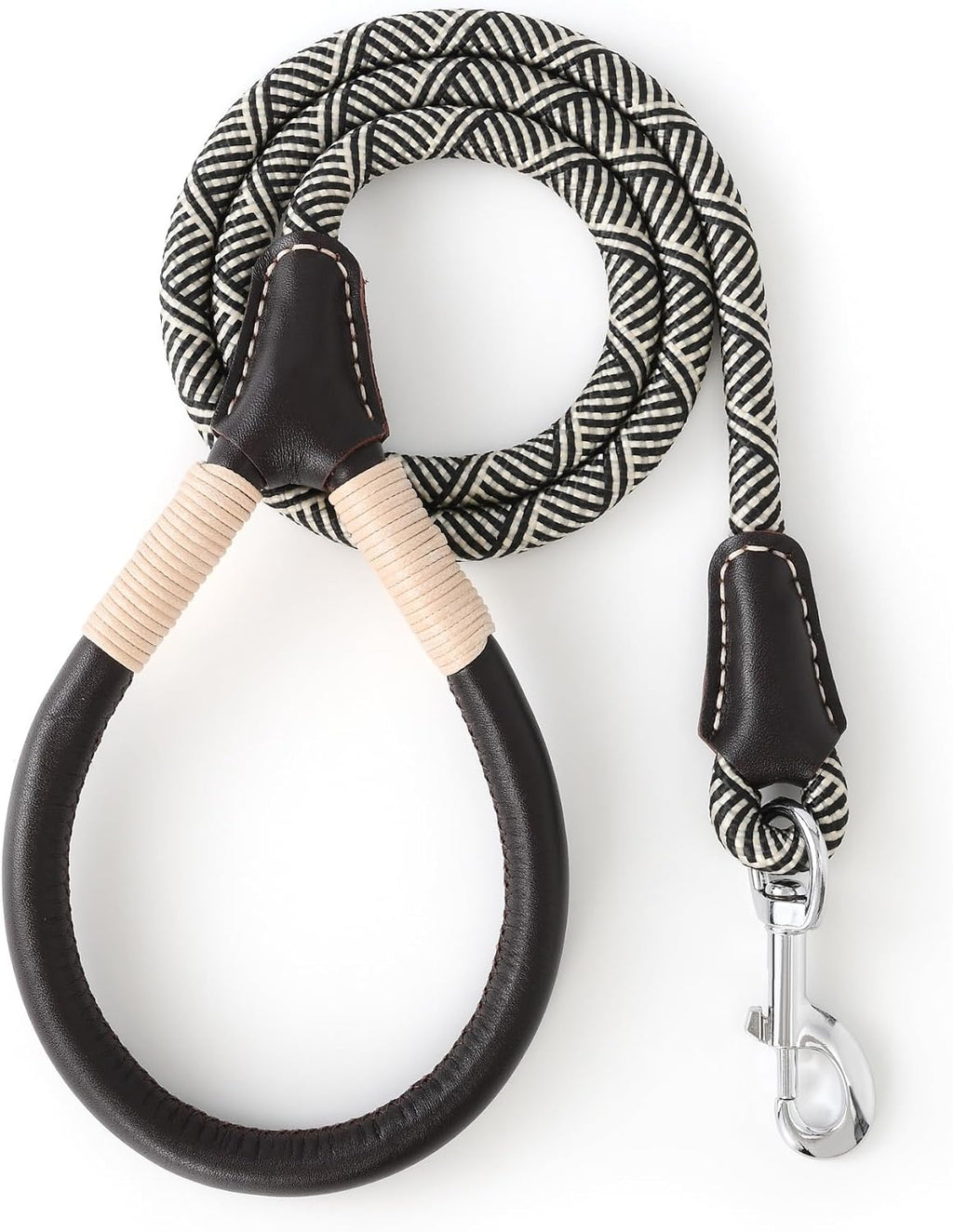 Mile High Life Dog Leash, Rope Leash with Genuine Leather Connection and Heavy Duty Metal Clasp, Great for Small Medium Large Dogs(Pink,48 Inch) - Image 13