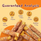 Jungle Calling natural smoked chicken wrapped rawhide rolls promoting dental hygiene in dogs