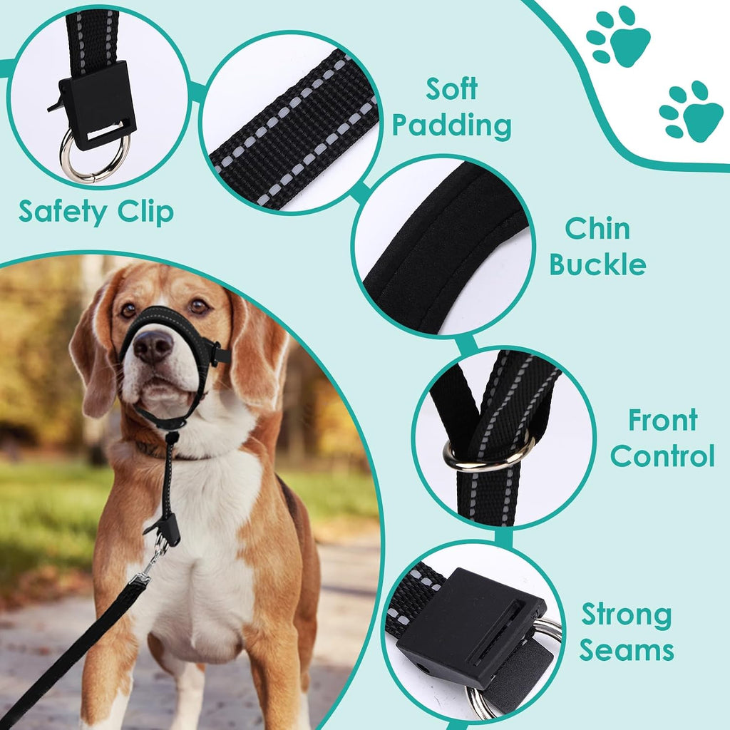 Rosvola dog training strap showing the metal chin clip and additional safety link attachment.