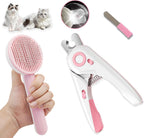 Self Cleaning Cat Brush for Shedding, LED Light Nail Clipper, Nail Clipper and Nail File, Slicker Brushes and Nail Trimmer for Long Haired Cats, Grooming Kit, Cat Lover Gifts - Image 6