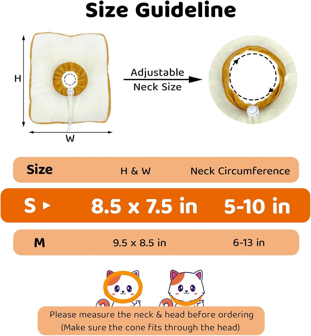 Amakunft soft recovery collar shown resting flat to display breathable fabric.