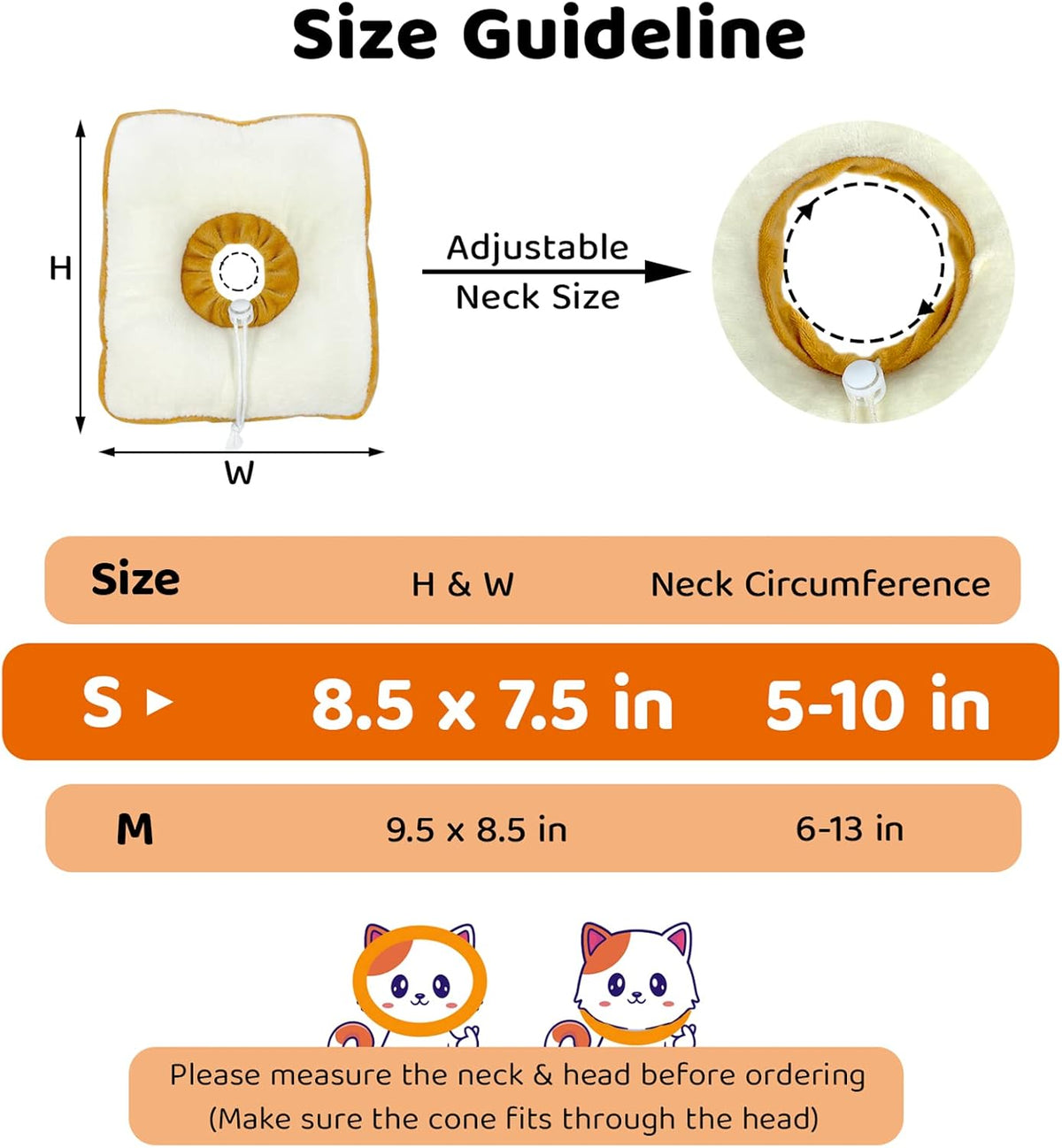 Amakunft soft recovery collar shown resting flat to display breathable fabric.