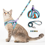 PetThem Upgraded Cat Harness and Leash Set - Step-in Escape Proof Adjustable Cat Harness, Comfortable Soft Lightweight, Reflective Harness for Walking, Travel, Camping (Hawaii Green, M) - Image 11