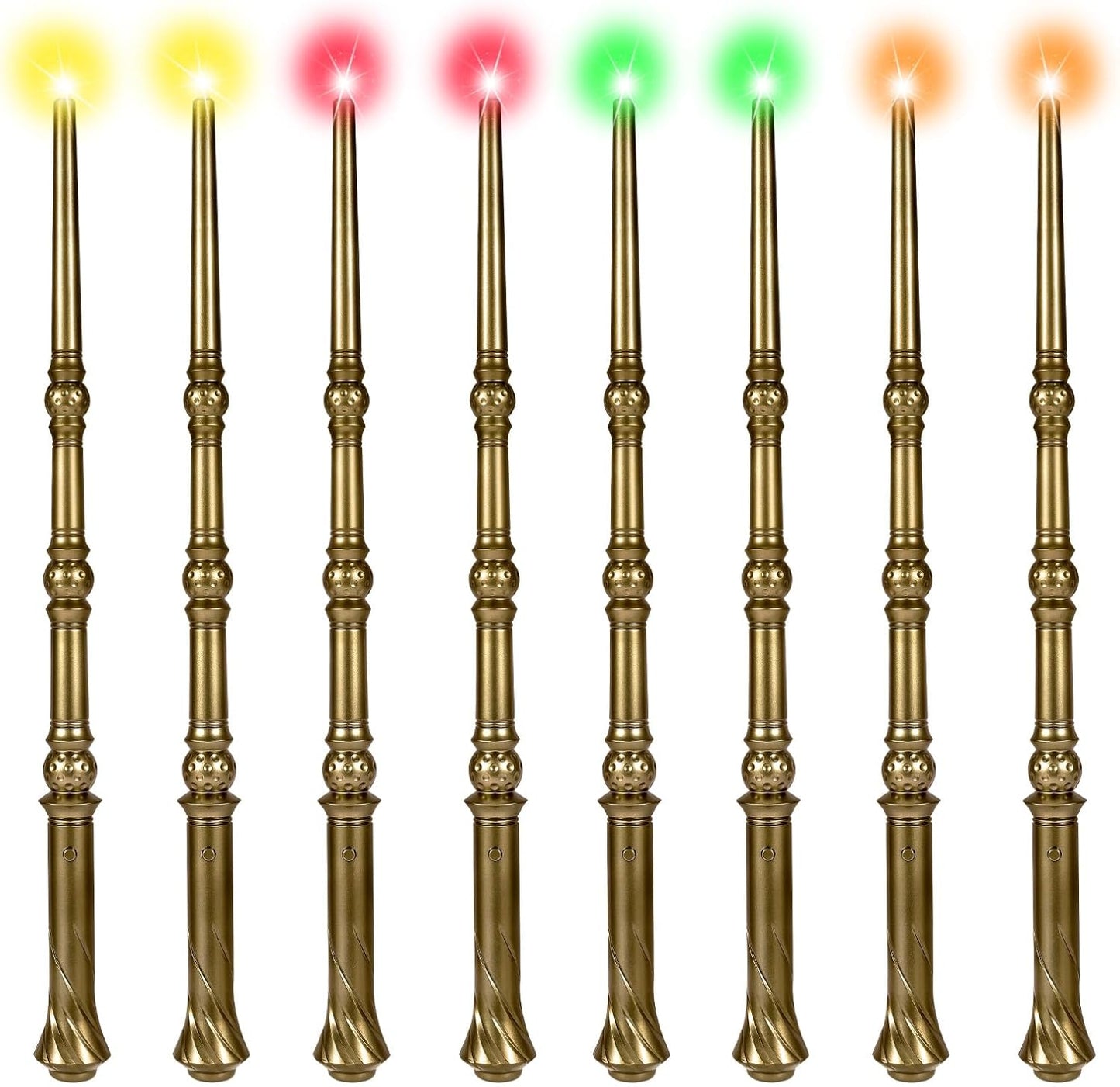 KingVows light up magic wizard wand golden set front view