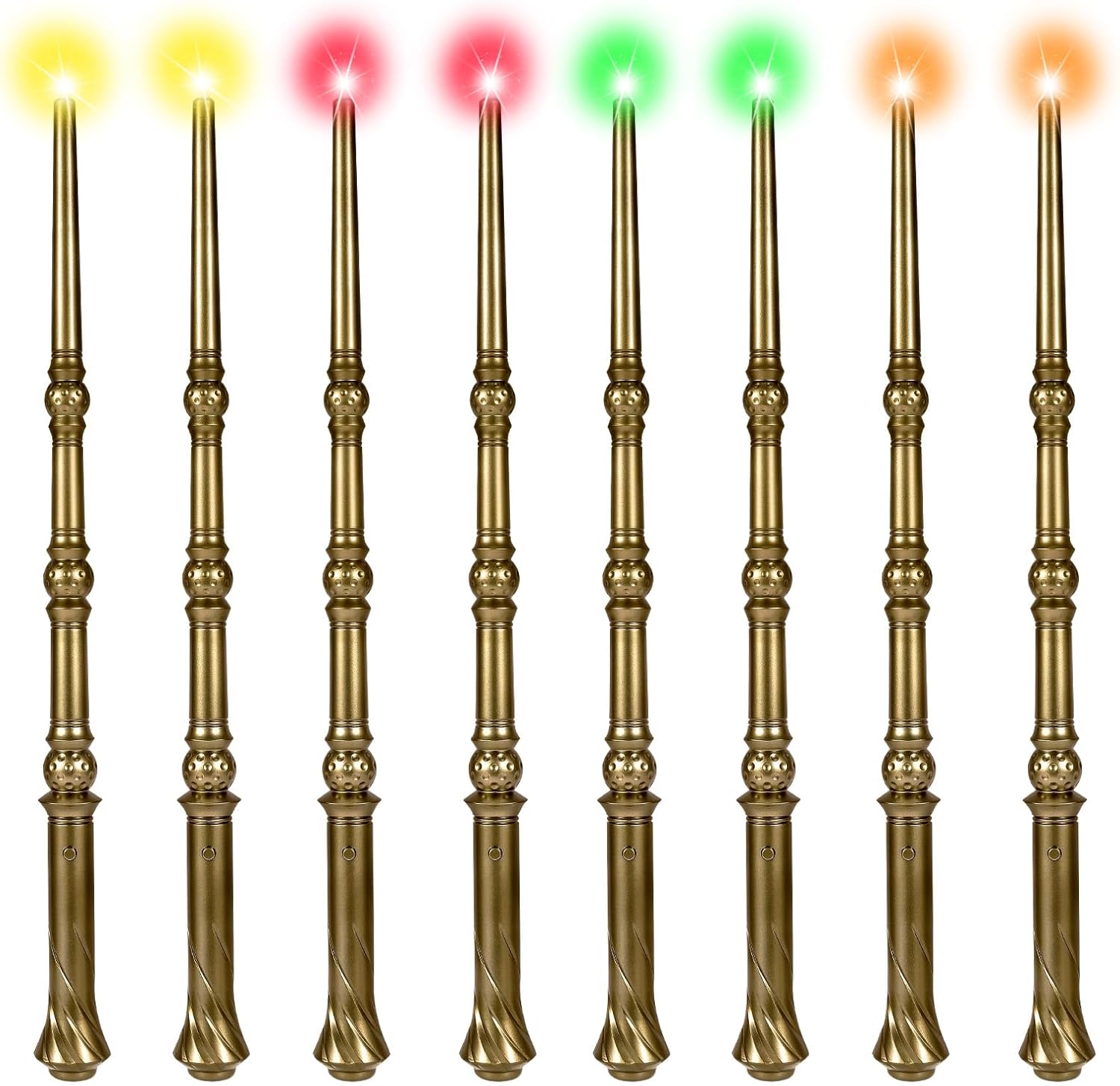 KingVows light up magic wizard wand golden set front view