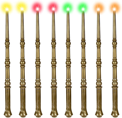 KingVows light up magic wizard wand golden set front view