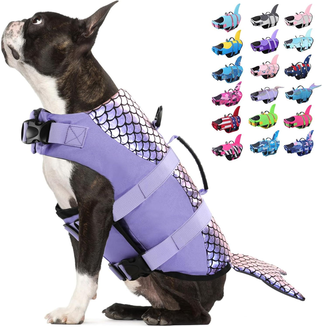 Bess Bridal Dog Life Jacket - Shark Life Vest for Swimming Boating - Reflective Lifejacket Swimsuit for Small Medium Large Dogs - High Buoyancy Lifesaver Preserver with Rescue Handle, Pink Shark XL - Image 12