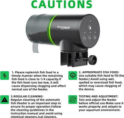 Freesea Automatic Fish Feeder for Aquarium: 3 Timers & One-Touch Easy Setup - 7-14 Day Supply with 200ML Food Dispenser - Worry-Free Vacation Feeding for Betta Turtle Tank - Image 9