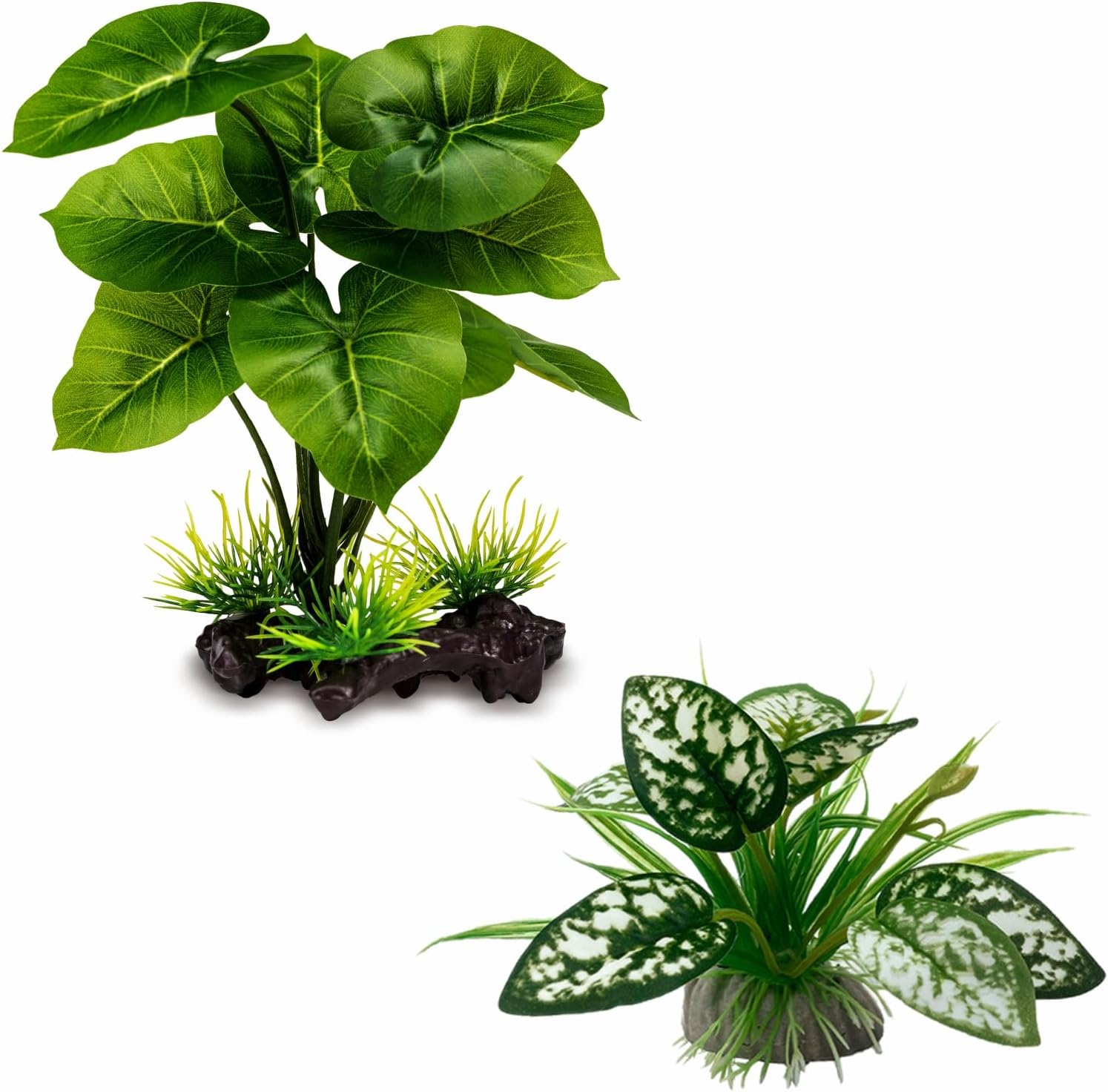 Moonorange reptile artificial plants medium set front view for terrarium landscape decoration.