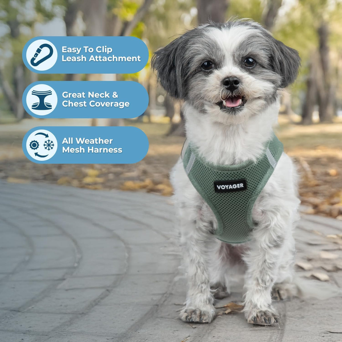Voyager step-in reflective dog vest harness in moss green extra extra small