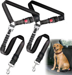 Frskcssd 2 Pack Dog Car Seat Belt black front view