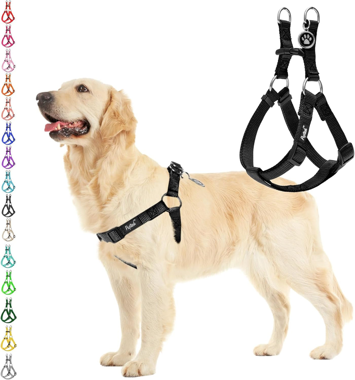 Pupteck no pull dog harness medium black front view