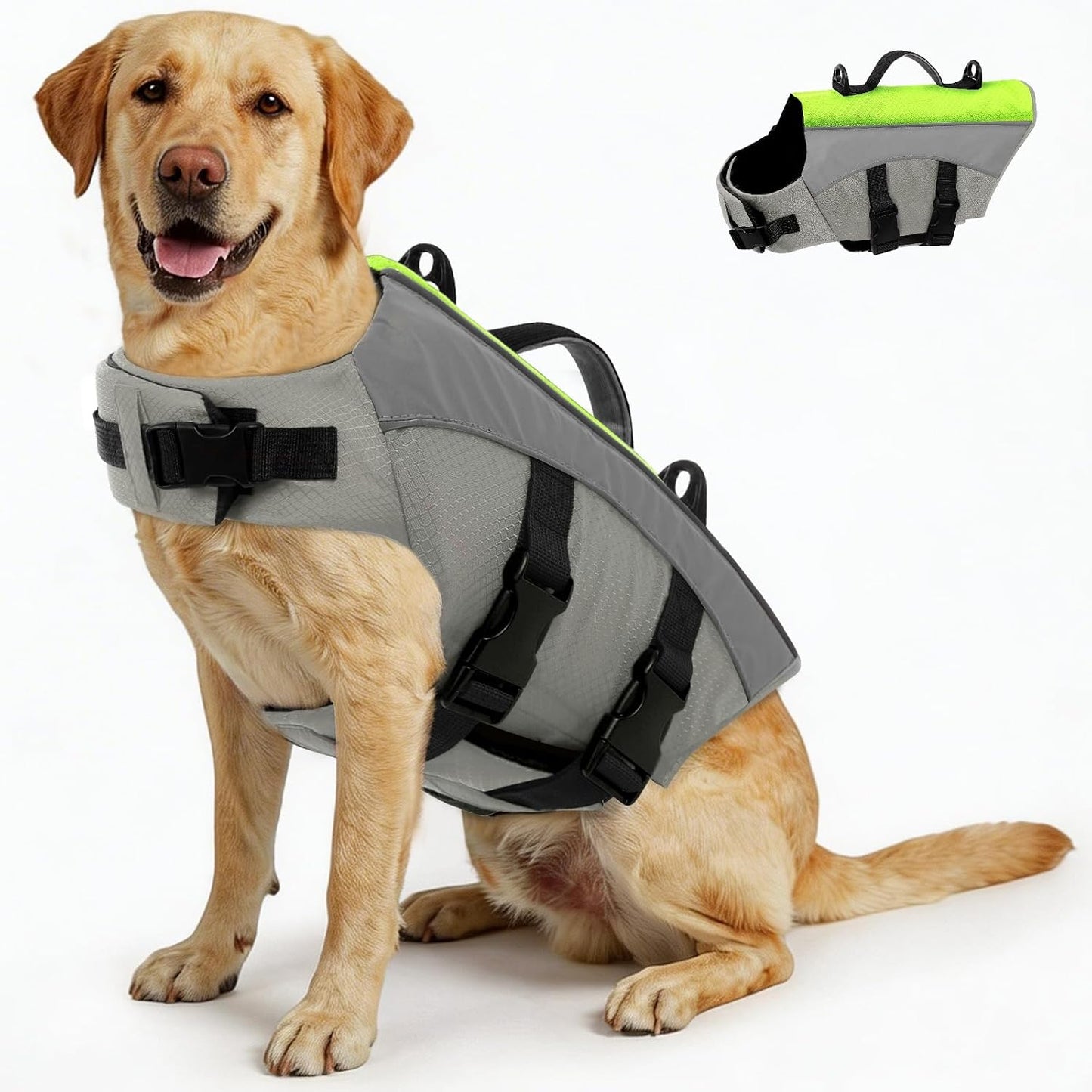 ASENKU Dog Life Jacket with Reflective Stripes, Adjustable High Visibility Dog Safety Vest, Ripstop Lifesaver, Pet Preserver with High Flotation Swimsuit for Small, Medium and Large Dogs (Red, 2XL) - Image 13