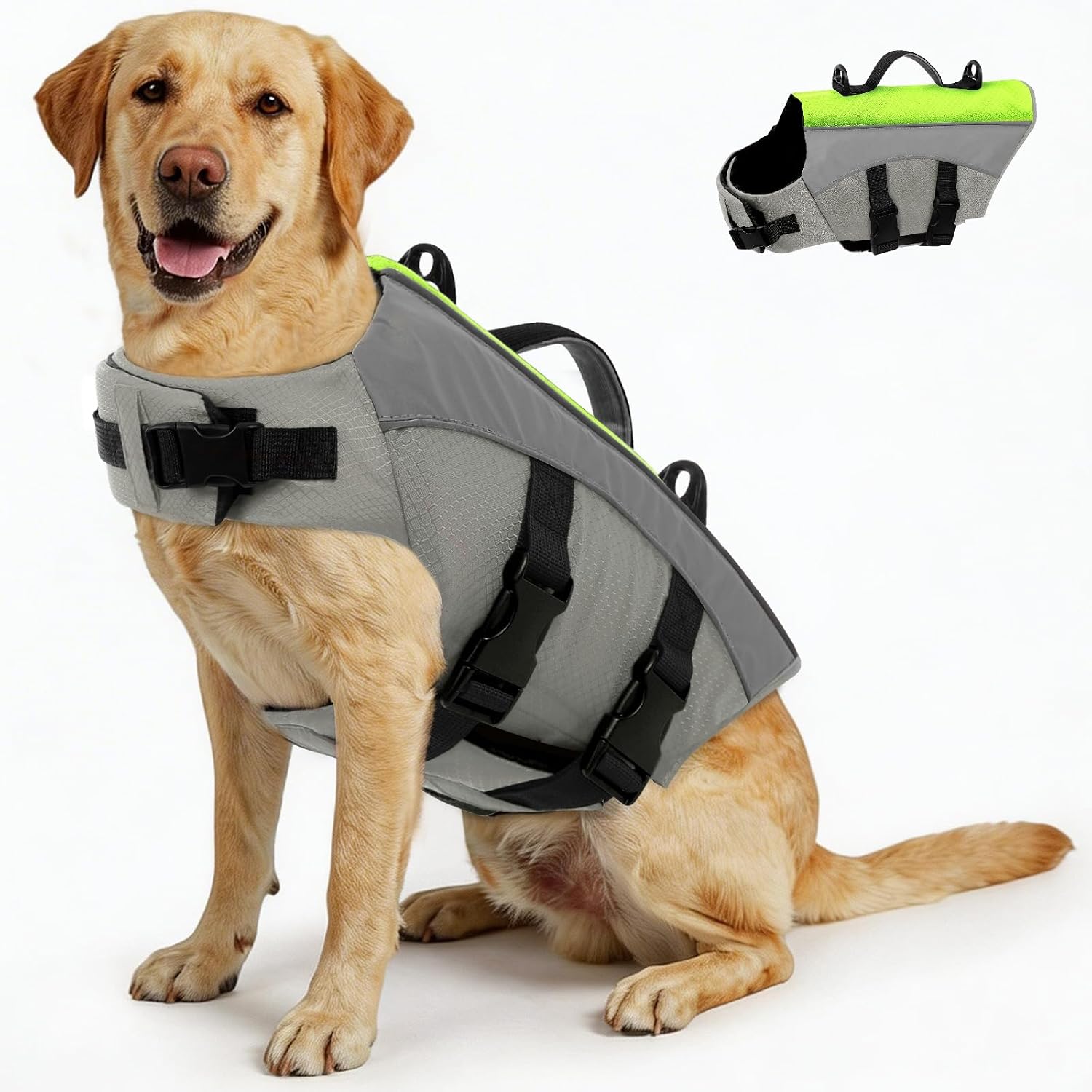 ASENKU Dog Life Jacket with Reflective Stripes, Adjustable High Visibility Dog Safety Vest, Ripstop Lifesaver, Pet Preserver with High Flotation Swimsuit for Small, Medium and Large Dogs (Red, 2XL) - Image 13