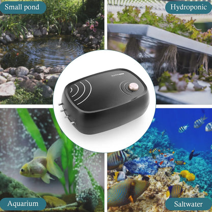 Hitop 10W powerful air pump in use for a large hydroponic setup
