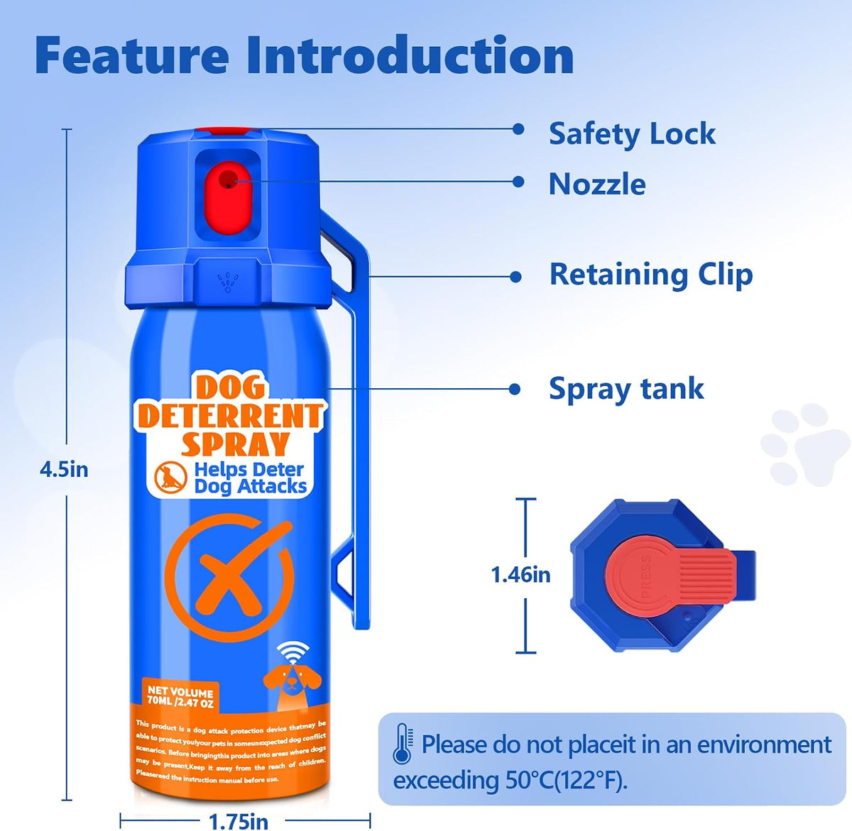 Genolix animal deterrent spray showing the secure spray nozzle