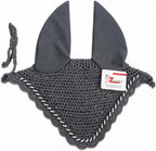 Zainee Sports horse ear bonnet front view dark gray