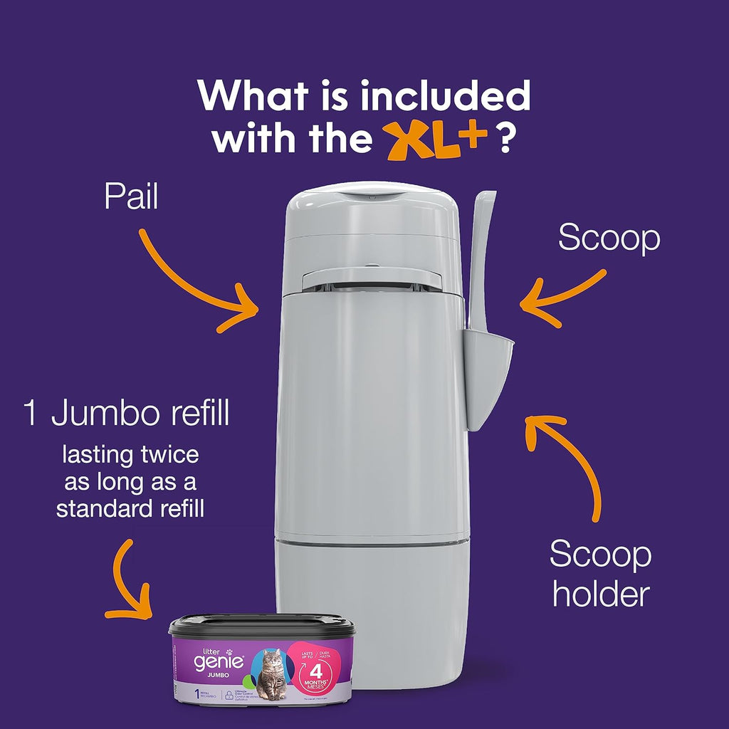 Demonstration of the sliding handle on the Litter Genie XL Plus Pail showing how it seals away odor-causing bacteria.