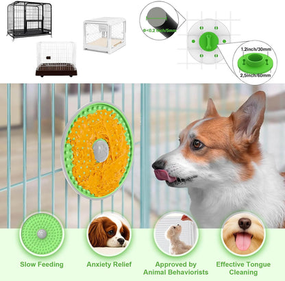 Side profile of Lalolee dog slow feeder showing cage attachment
