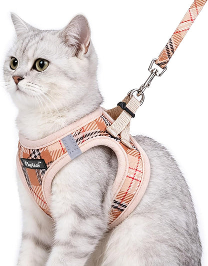 PUPTECK Cat Harness and Leash Set for Small Medium Cats, No Pull Step-in Soft Mesh Puppy Cat Vest Harnesses Reflective at Night, Green, S - Image 12