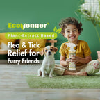 Back label of Ecovenger pet tick and flea spray showing ingredients