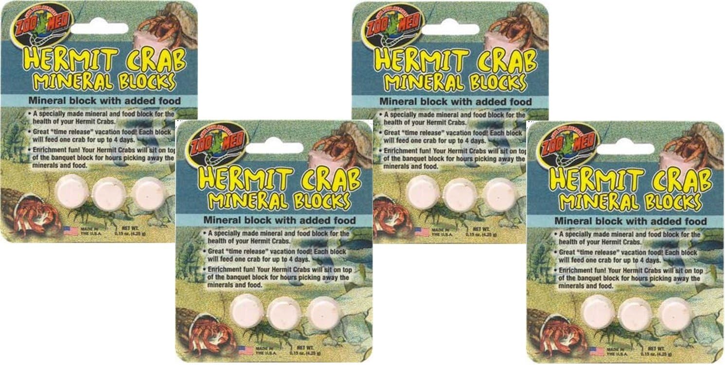 Zoo Med Hermit Crab Mineral Blocks 4 Pack authentic USA pet supplies front view