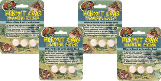 Zoo Med Hermit Crab Mineral Blocks 4 Pack authentic USA pet supplies front view