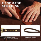 Leadfar leather dog training lead close up of 360 degree rotating copper hook