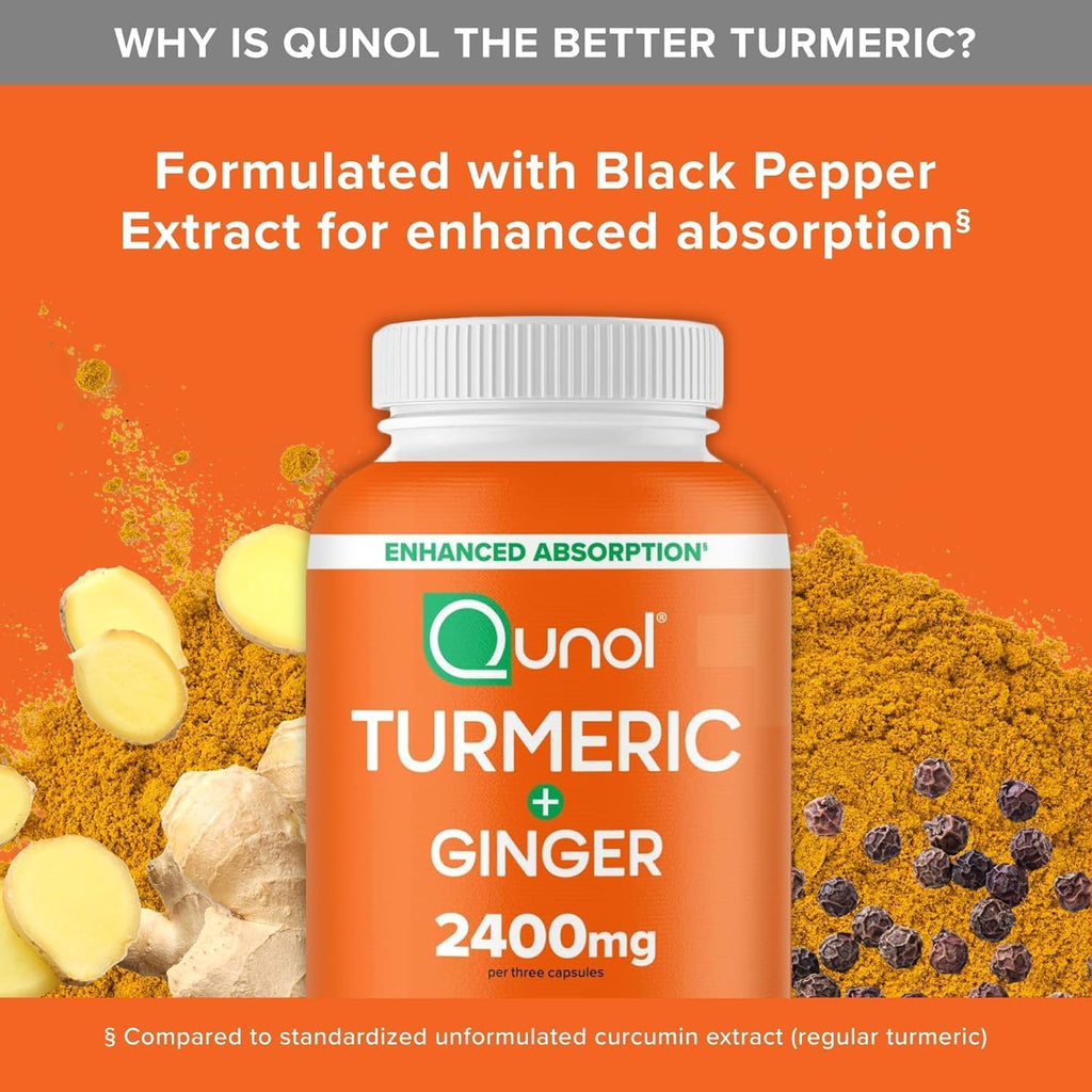 Qunol Turmeric + Black Pepper & Ginger, 2400mg Enhanced Absorption, 105ct - Image 11