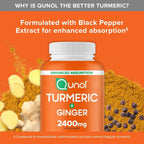 Qunol Turmeric + Black Pepper & Ginger, 2400mg Enhanced Absorption, 105ct - Image 11