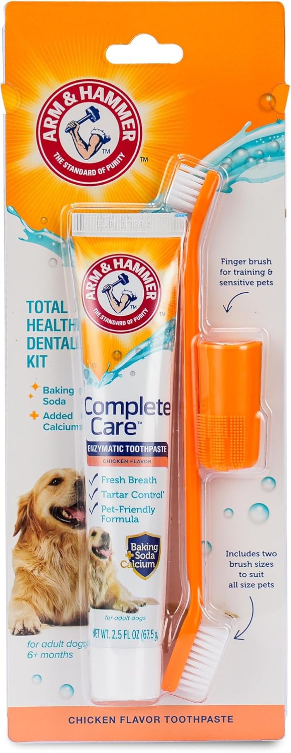 Arm & Hammer Complete Care Puppy Dental Kit, Enzymatic Toothpaste with Baking Soda and Calcium for Dogs, Peanut Butter Flavor, Toothbrush and Microfiber Brush Included, Fluoride-Free, 2.5 Oz - Image 12