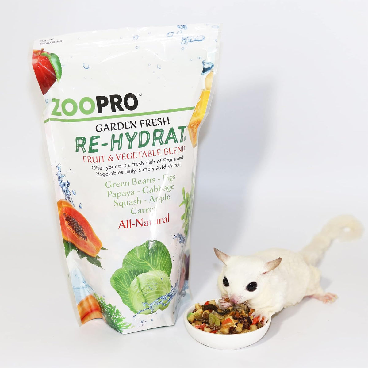 Exotic Nutrition small pet treat bag ingredients label