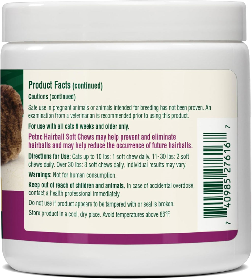 Petnc Hairball Soft Chews for Cats (90 Count), Helps Reduce Cat Hairball Formation with Mineral Oil & Black Pepper Extract, Chicken & Cheese Flavor, For Felines of All Ages & Breeds - Image 10