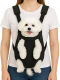 Mosago dog backpack carrier black front view for small dogs