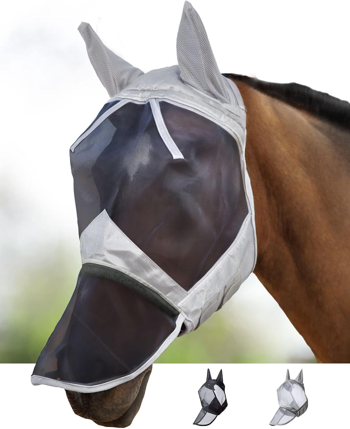 Close up of fleece padding on Harrison Howard fly mask