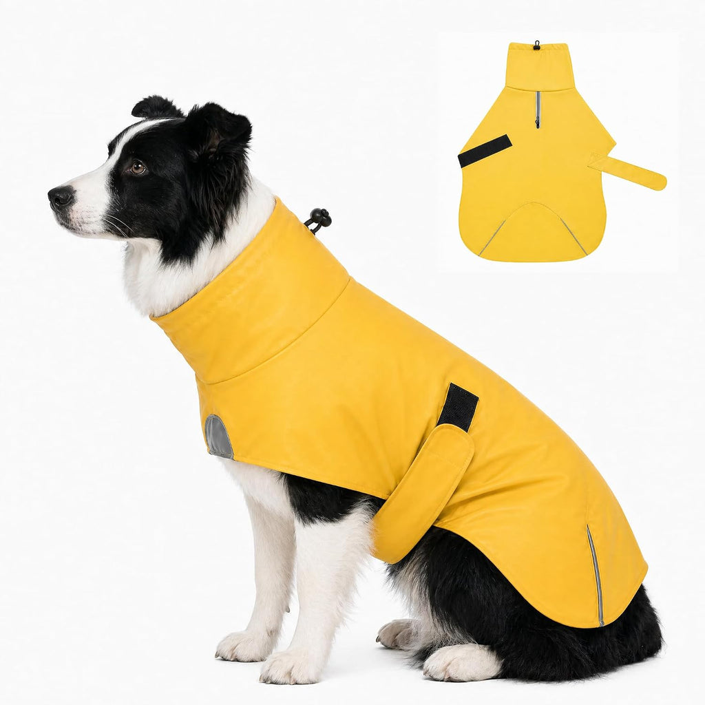PU Dog Raincoat, Non-Toxic & Odorless Waterproof Vest, Adjustable High Neck and Hook & Loop Belly Closure for Rainy Potty Breaks & Wet Weather Outdoor Walks (Olive Green, Small) - Image 12