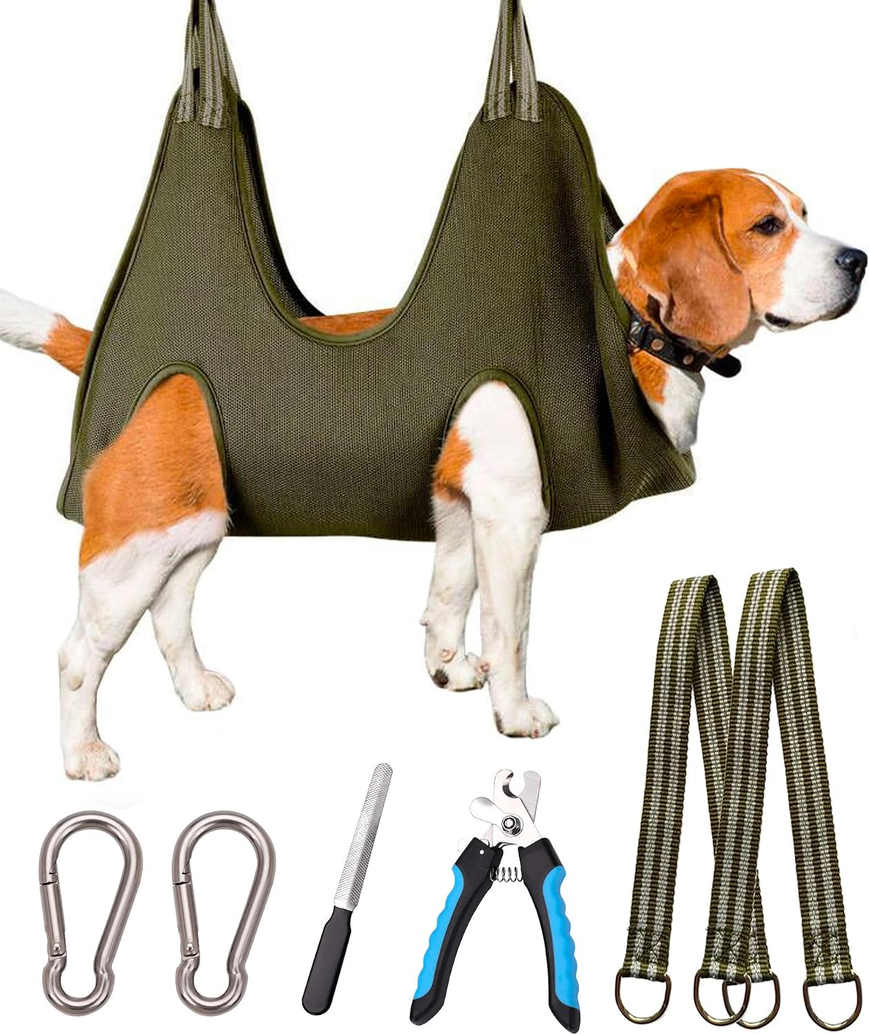 Kkiimatt 10 in 1 Pet Grooming Hammock Harness with Nail Clippers/Trimmer, Nail File, Dog Hammock/Grooming Sling for Nail Trimming/Clipping - Image 8